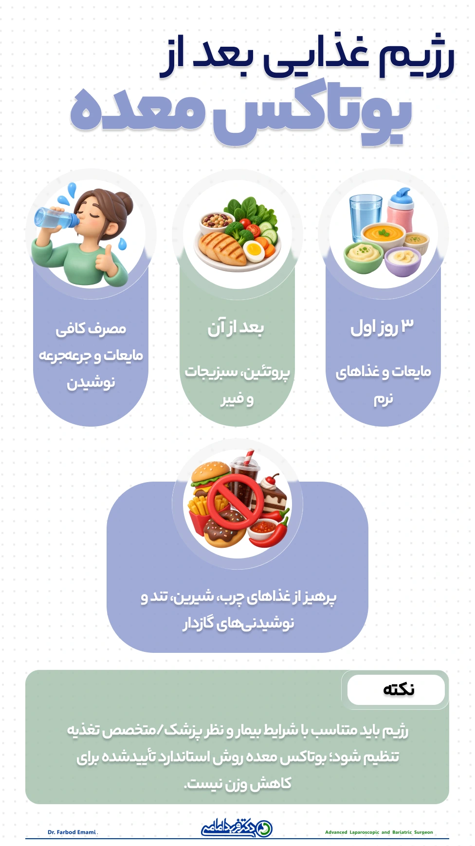 رژیم غذایی بعد از بوتاکس معده