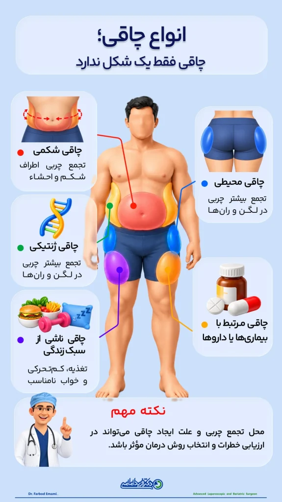 اینفوگرافی انواع چاقی